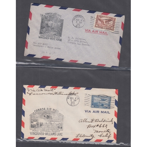 163 - STAMPS AIRMAIL WORLD, cover album with 126 covers or cards, mostly flight covers and from 1920s to 1... 