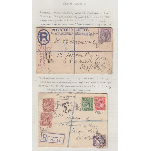 191 - STAMPS GREAT BRITAIN Cover album with selection of various covers from 1838 to 1959. More to Pay Pen... 