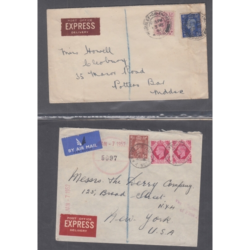 192 - STAMPS GREAT BRITAIN Postal history in green cover album including postal stationery, express and re... 