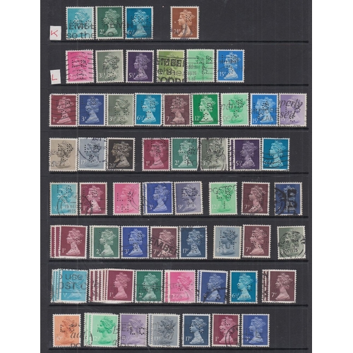 50 - STAMPS Album of used stamps, all with PERFINS ! (100's)