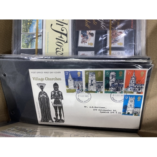 64 - STAMPS Mixed box of postal history, FDC's GB Presentation packs etc, GB used collection in album and... 