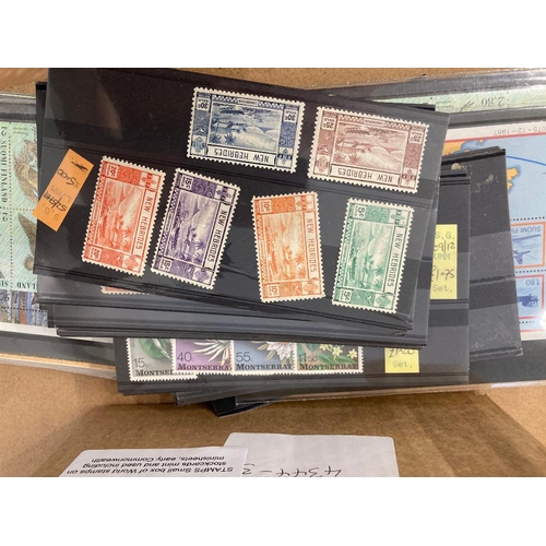 73 - STAMPS Small box of World stamps on stockcards mint and used including minisheets, early Commonwealt... 