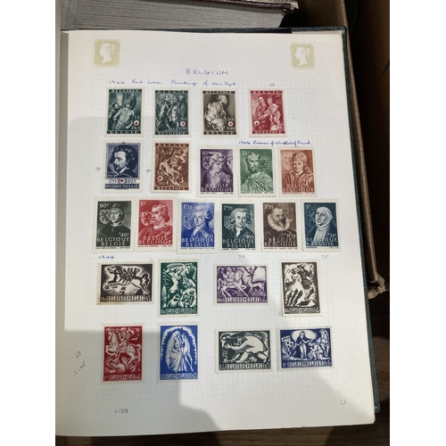 24 - STAMPS World box of albums and stock books, including Greece, Belgium, New Zealand, Poland, Norway, ... 