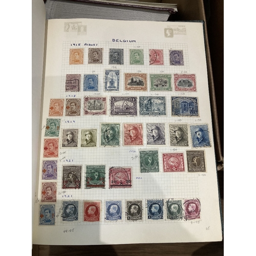 24 - STAMPS World box of albums and stock books, including Greece, Belgium, New Zealand, Poland, Norway, ... 