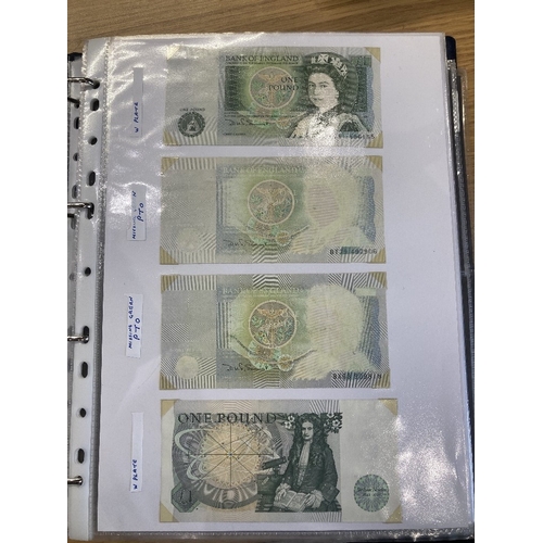 544 - BANK NOTES Album with mostly circulated British bank notes, with Channel Islands & Scottish etc. Inc... 