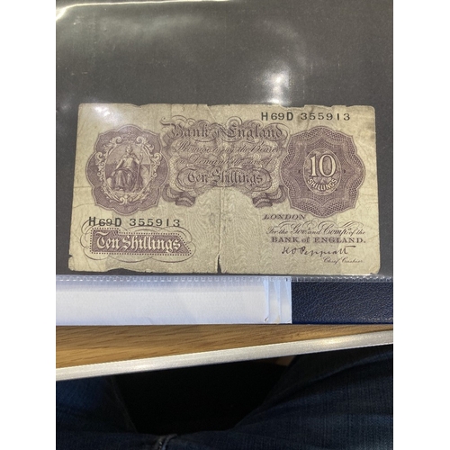 544 - BANK NOTES Album with mostly circulated British bank notes, with Channel Islands & Scottish etc. Inc... 