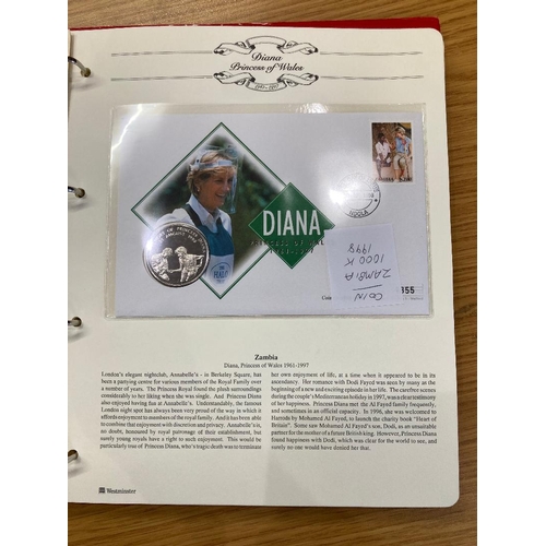 561 - COINS Album of eight Princess Diana coin covers