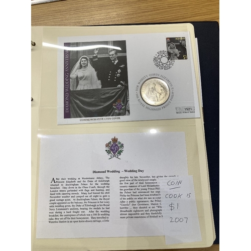 568 - COINS Two album of coin covers for 80th Birthday of Queen Elizabeth II (21 covers)