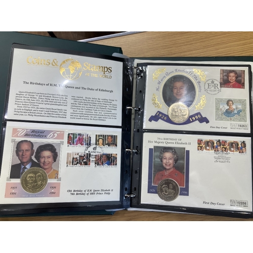 570 - COINS Album of mainly UK coin covers, plus a couple of USA ones, Sherlock Holmes, Queens 70th Birthd... 