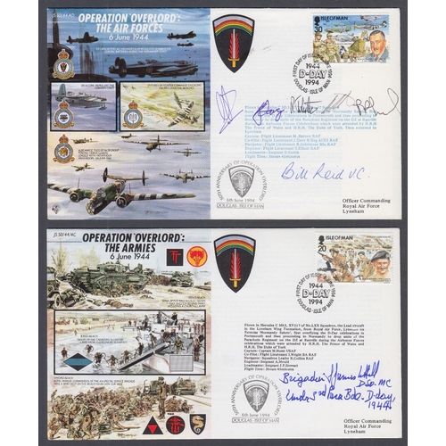 148 - AUTOGRAPH Four Operation Overlord special covers signed by various including Bill Reid, Richard Todd... 