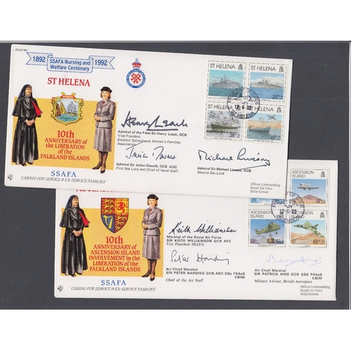 149 - AUTOGRAPHS Four Falklands Anniversary covers multi signed by high ranking officers