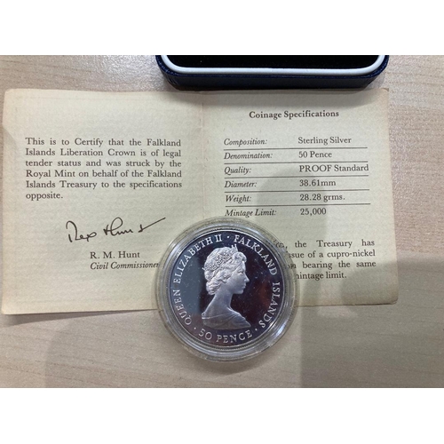 636 - COINS 1982 Falklands Liberation 50 Silver Proof coin