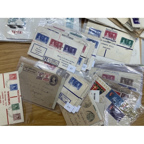 183 - STAMPS Commonwealth postal history and airmails EDVII to QEII, worth careful viewing