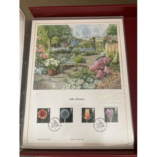 36 - STAMPS Four large albums of GB and Channel Islands Lithograph FDC's signed by the designer (heavy lo... 