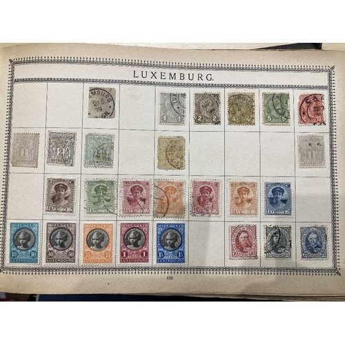 53 - STAMPS WORLD, early 1900's album with a metal clasp with a varied range of mint & used stamps. Some ... 