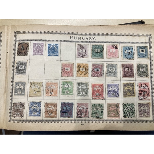 53 - STAMPS WORLD, early 1900's album with a metal clasp with a varied range of mint & used stamps. Some ... 