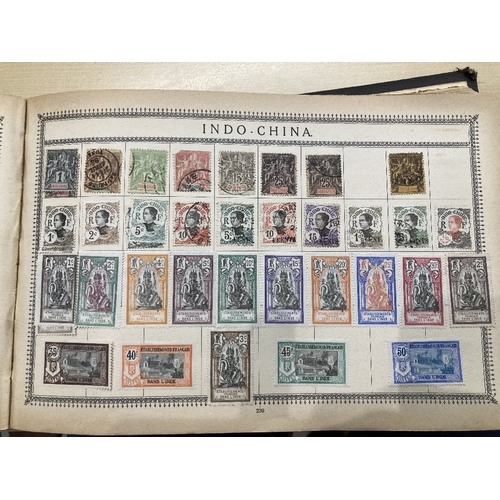 53 - STAMPS WORLD, early 1900's album with a metal clasp with a varied range of mint & used stamps. Some ... 