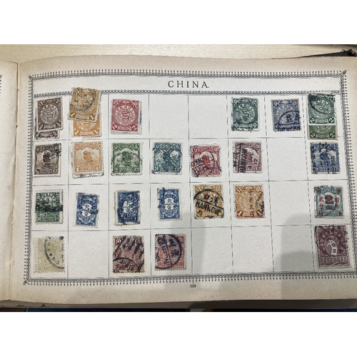 53 - STAMPS WORLD, early 1900's album with a metal clasp with a varied range of mint & used stamps. Some ... 