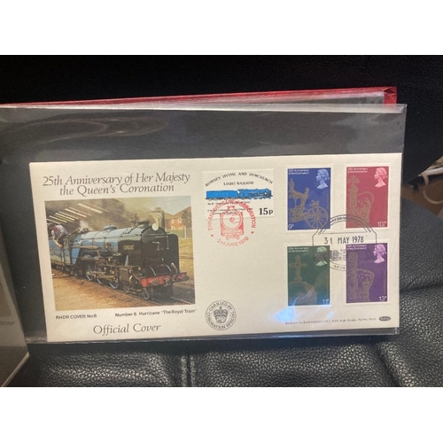 320 - STAMPS FIRST DAY COVERS Album of Romney Hythe and Dymchurch Railway covers produced by Benham, attra... 