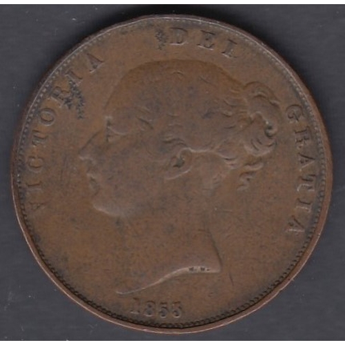 90 - 1855 Queen Victoria Penny in fine condition