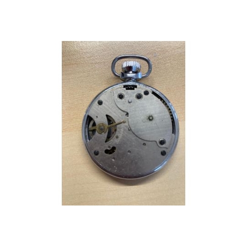 3 - WATCHES : Smiths stainless steel pocket watch, missing front glass (not working)