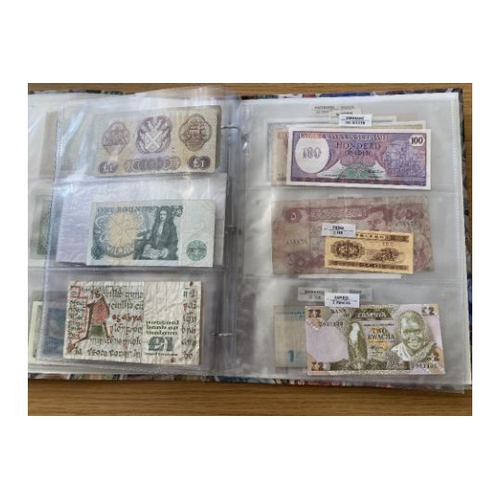 125 - BANK NOTES Album of mint and used bank notes including old UK notes