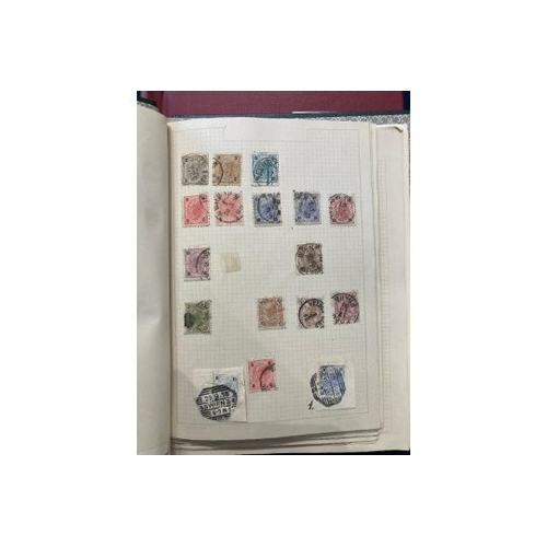 128 - STAMPS : Two small World albums mint and used included, better stamps spotted, strength in Commonwea... 