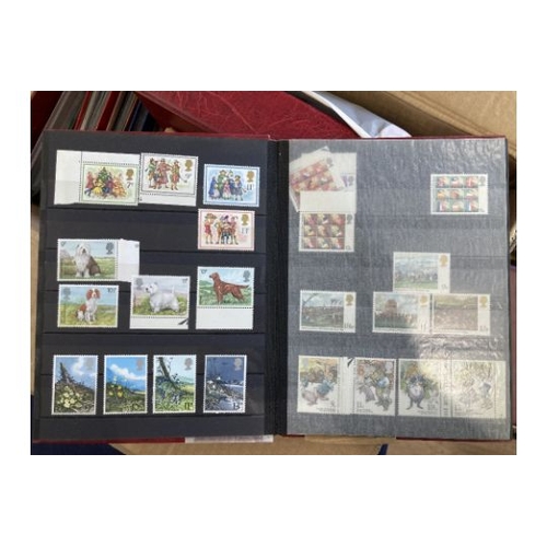 139 - STAMPS GREAT BRITAIN Box of First Day Covers plus a few stock books of mint QEII stamps