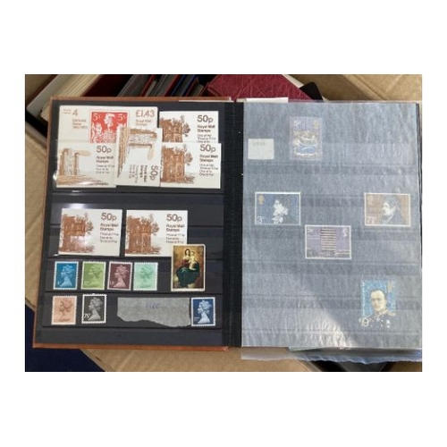 139 - STAMPS GREAT BRITAIN Box of First Day Covers plus a few stock books of mint QEII stamps