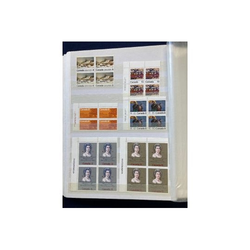 177 - STAMPS CANADA 1953 -1980's unmounted mint in blocks of four , values to $5 (100's)