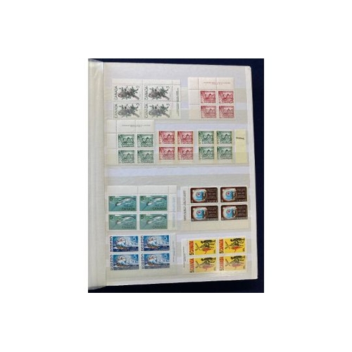 177 - STAMPS CANADA 1953 -1980's unmounted mint in blocks of four , values to $5 (100's)