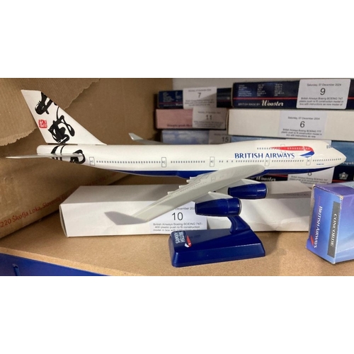 10 - British Airways Boeing BOEING 747-400 plastic push to fit construction model in box with instruction... 