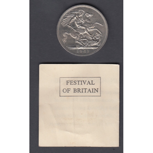 102 - 1951 Festival of Britain Crown in red box