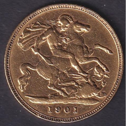 604 - COINS 1901 QV Gold Half Sovereign in fine condition