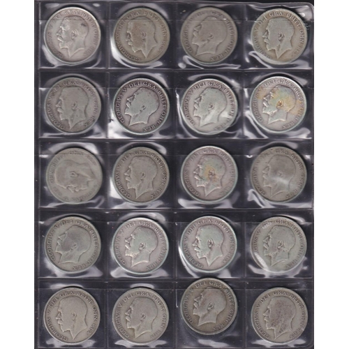 630 - COINS Pre 1922 GV Silver Half Crowns, 20 examples various dates, generally good condition 270g