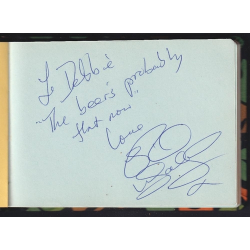 638 - AUTOGRAPH Rick Wakeman personally signed and dedicated autograph in a small autograph book, also in ... 