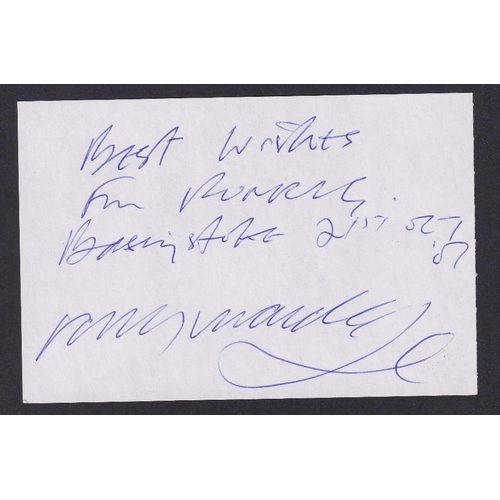 649 - AUTOGRAPH Rory MacDonald signed piece of paper, a member of Scottish Bank Runrig, obtained by the ve... 