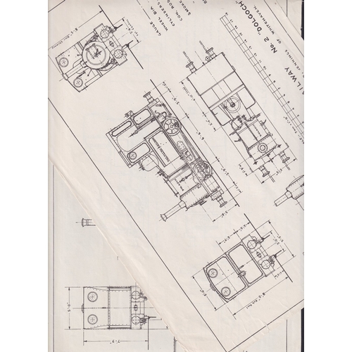 154 - Copies of scale drawings of old steam engines including Tal-Y-Llyn Railways