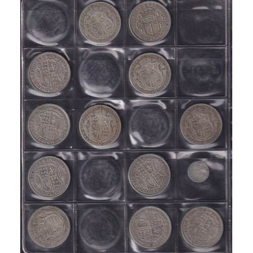 609 - COINS Small accumulation of Pre QEII UK coins including early Silver half crowns, florins etc