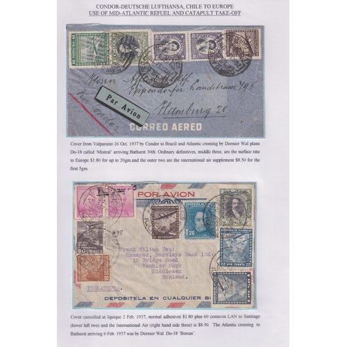 219 - STAMPS Album of early airmail covers including Catapult, Zeppelin, Lufhansa etc (32items)