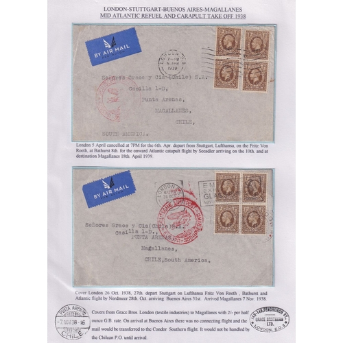 219 - STAMPS Album of early airmail covers including Catapult, Zeppelin, Lufhansa etc (32items)