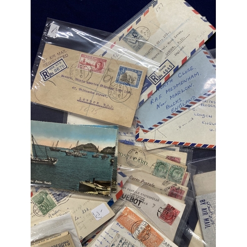 181 - STAMPS ADEN, small accumulation of early covers and postcards, plus one or two stamps on stock cards... 