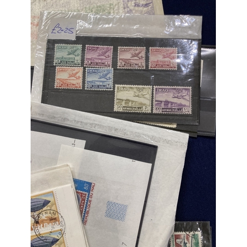 224 - STAMPS Small accumulation of Airmail stamps including 1928 2m Zeppelin