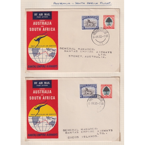 226 - STAMPS Album of flight covers including Quantas first flights, India etc