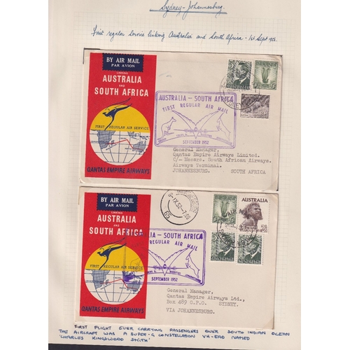 226 - STAMPS Album of flight covers including Quantas first flights, India etc