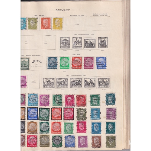 21 - STAMPS World used collection in Ideal Album, slightly messy album including British Commonwealth but... 