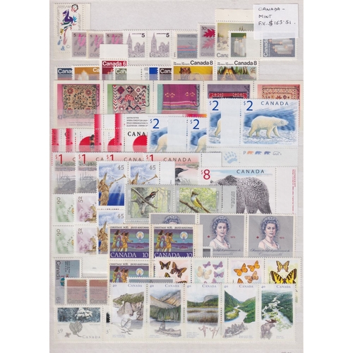 403 - STAMPS CANADA Mint issues on stock pages face value stated as $216