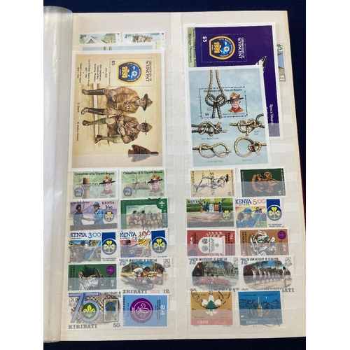 154B - STAMPS SCOUTING Collection of mint and used singles and sets in stock book (100's)