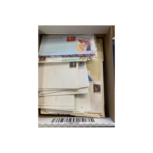 176 - STAMPS Box with 100s of unused modern postal stationery items, including Air Letters, postcards etc.... 