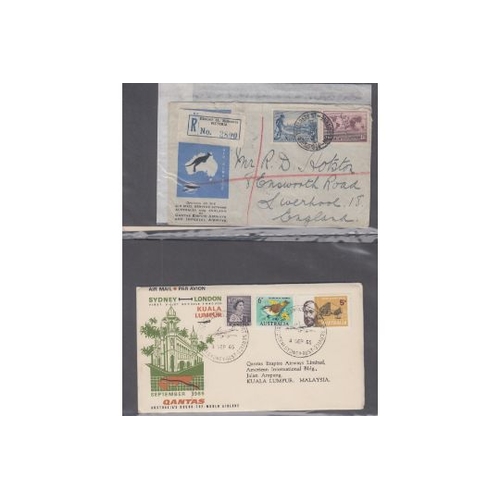 221 - STAMPS AIRMAIL WORLD, cover album with 126 covers or cards, mostly flight covers and from 1920s to 1... 